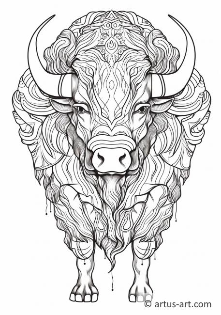 Página para colorear de búfalos